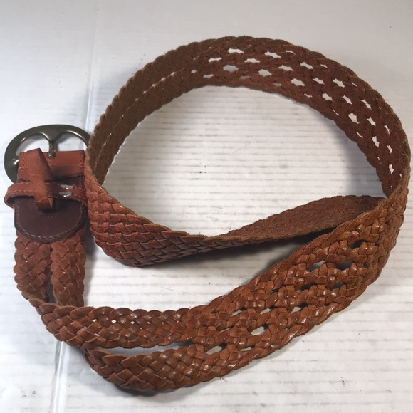 Linea Pelle Brown Handmade Braided & Split Leather Boho Gypsy Western Belt - Picture 3 of 5